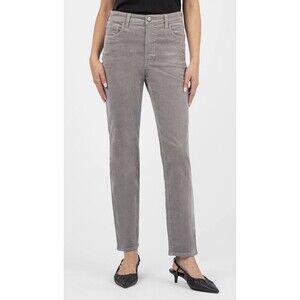 Kut from the Kloth DIANA FAB AB SKINNY Gray Corduroy Pants Size 10 Preppy